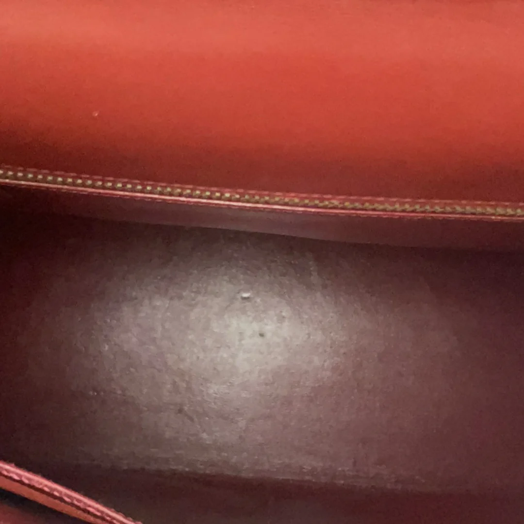 Hermes Vintgae Kelly 32 Burgundy Red Box Leather 1985