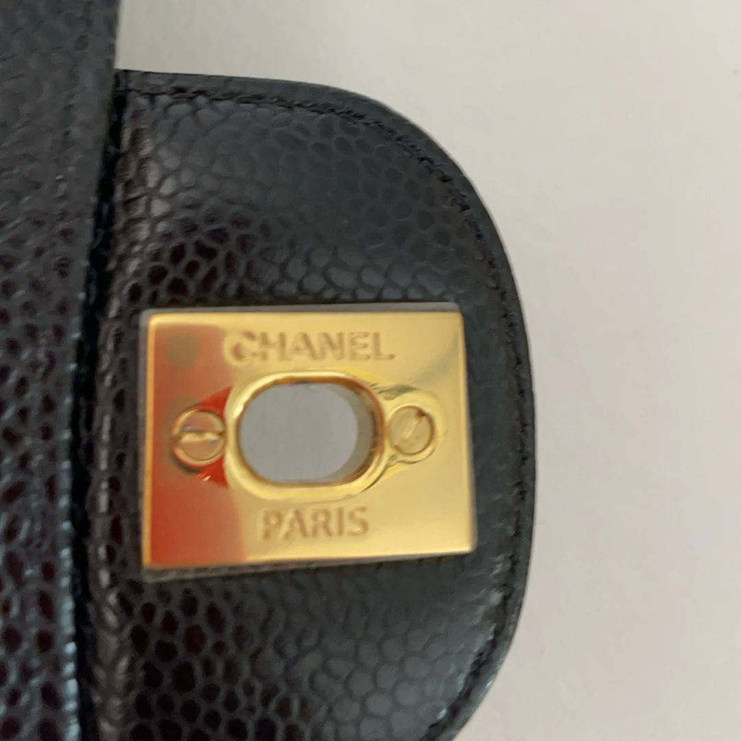 Chanel Black Classic Double Flap Bag Caviar