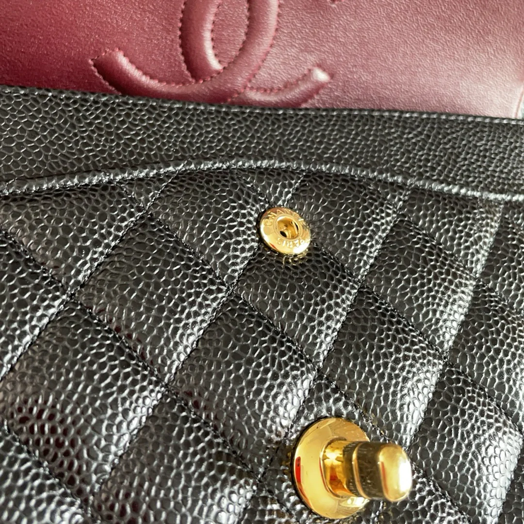 Chanel Black Classic Double Flap Bag Caviar