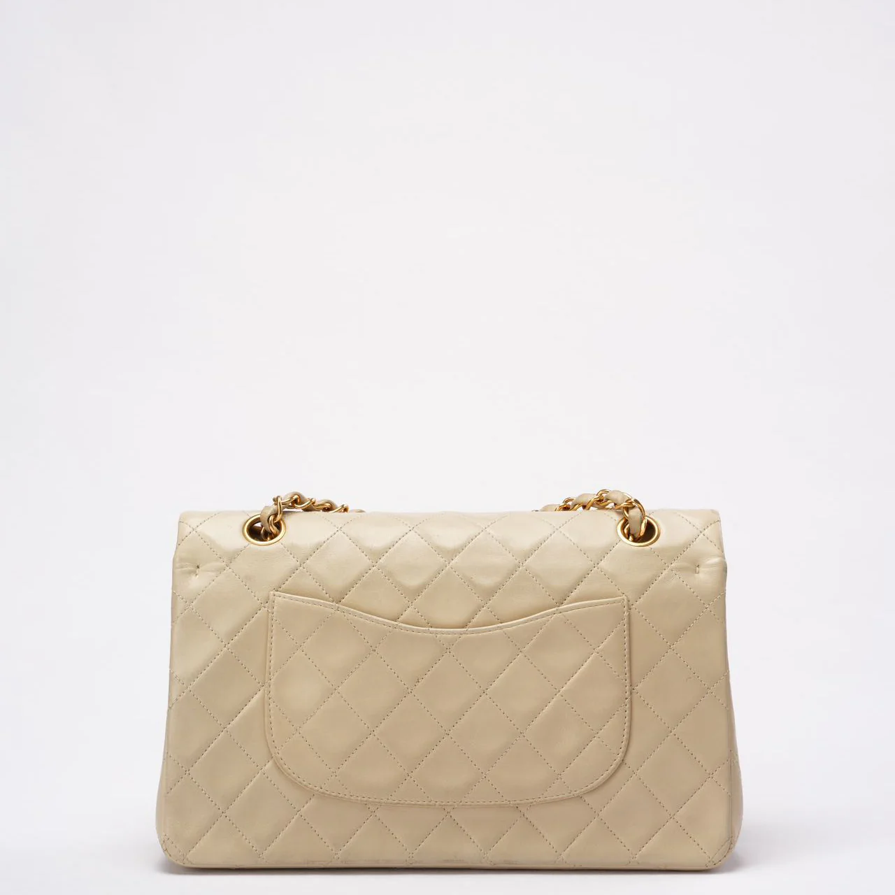 Chanel Beige Vintage Medium Classic Flap Lambskin 1996-1997