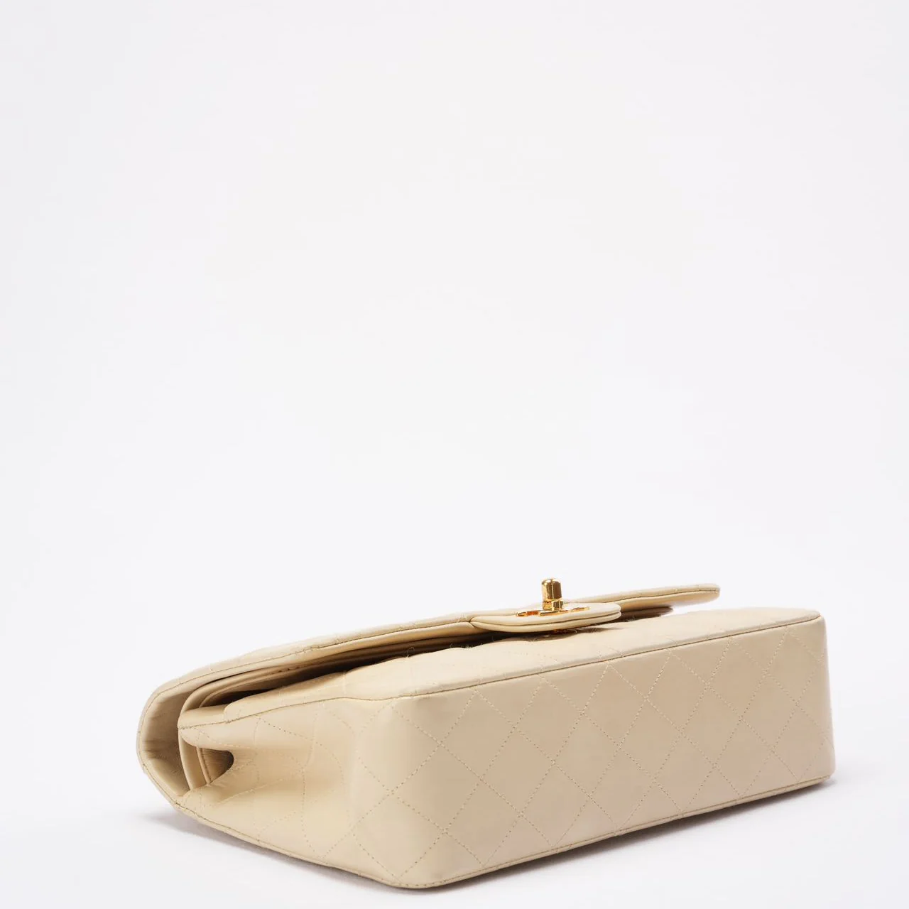 Chanel Beige Vintage Medium Classic Flap Lambskin 1996-1997