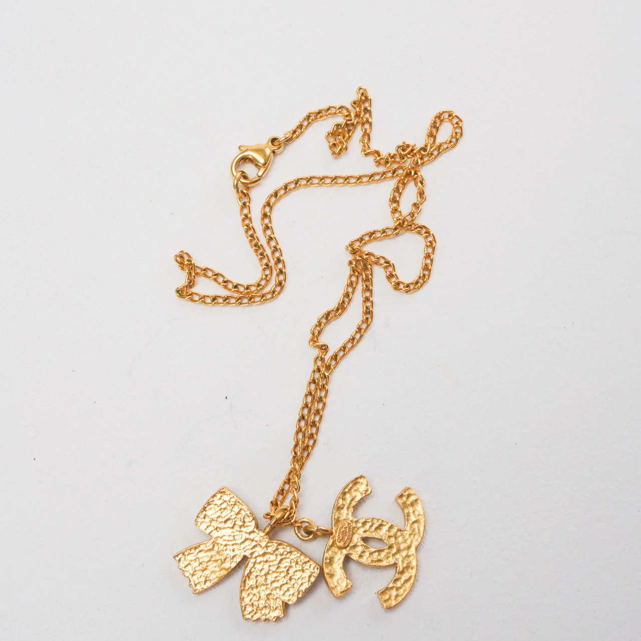 Chanel Vintage Black Gold CC Enamel Necklace