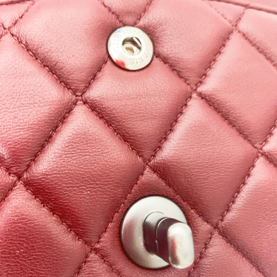 Chanel Burgundy Classic Double Flap Bag Lambskin 2008-2009