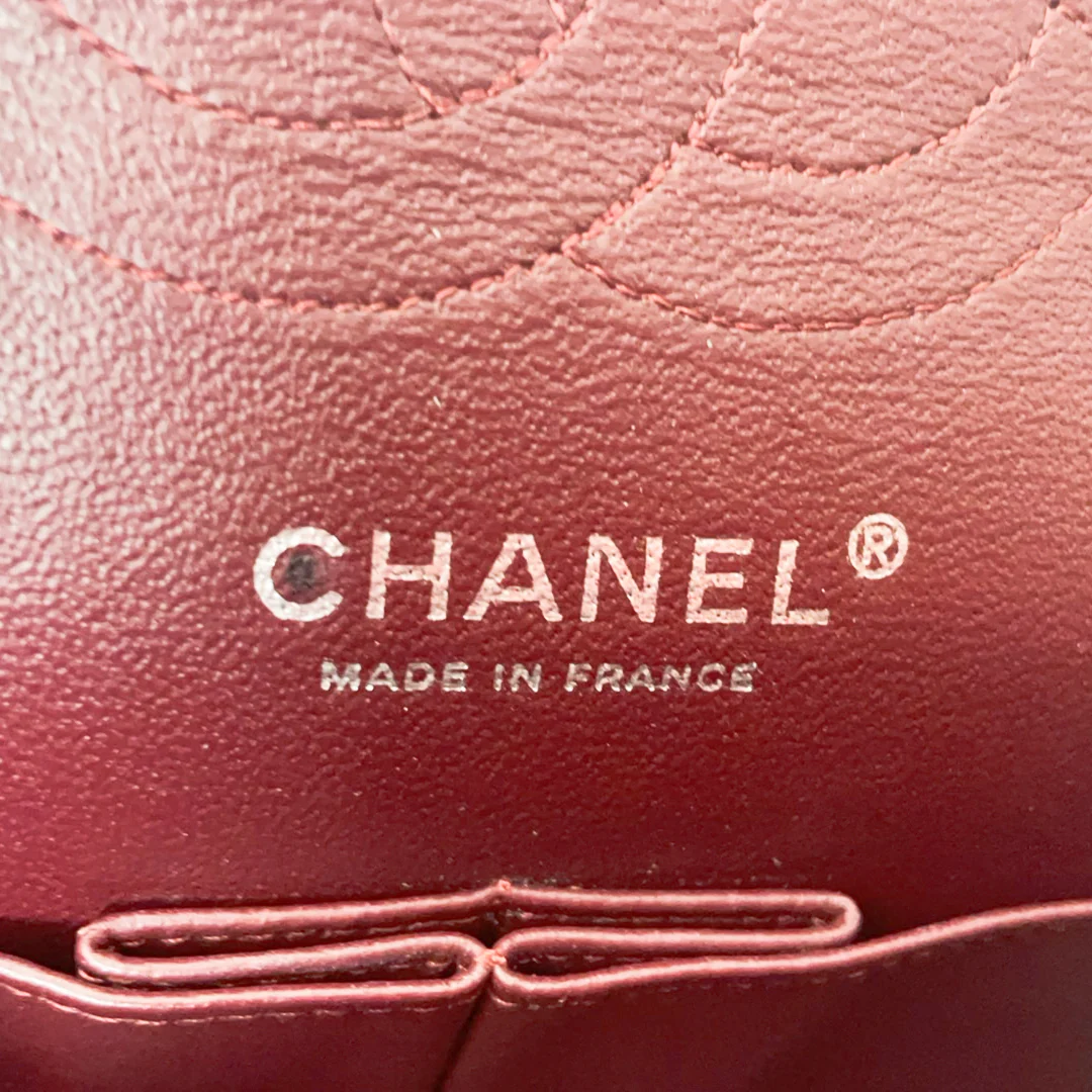 Chanel Burgundy Classic Double Flap Bag Lambskin 2008-2009