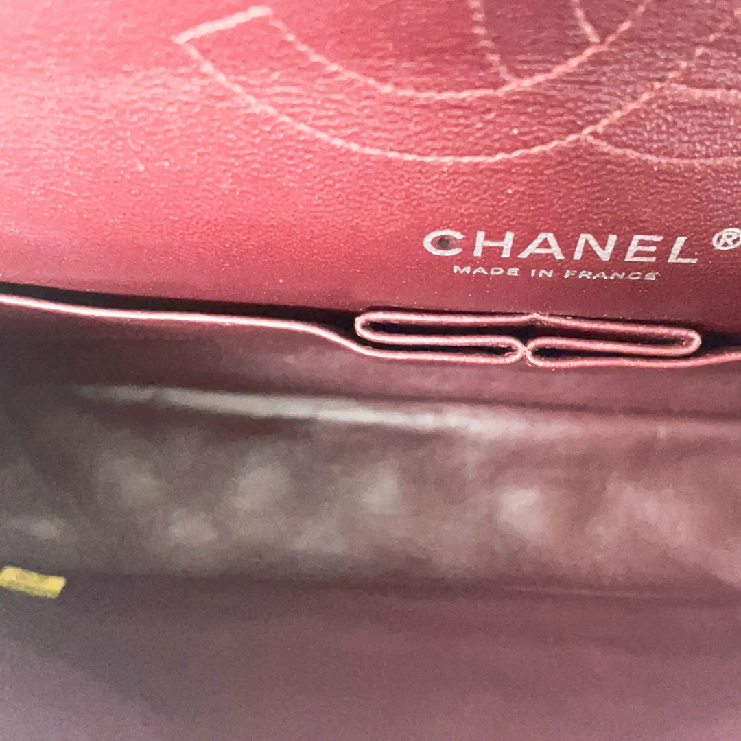 Chanel Burgundy Classic Double Flap Bag Lambskin 2008-2009