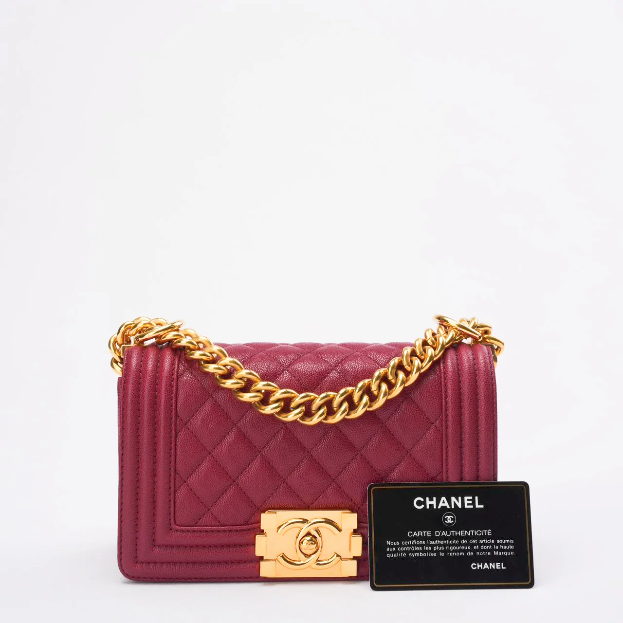 Chanel Burgundy Small Le boy Caviar 2018-2019