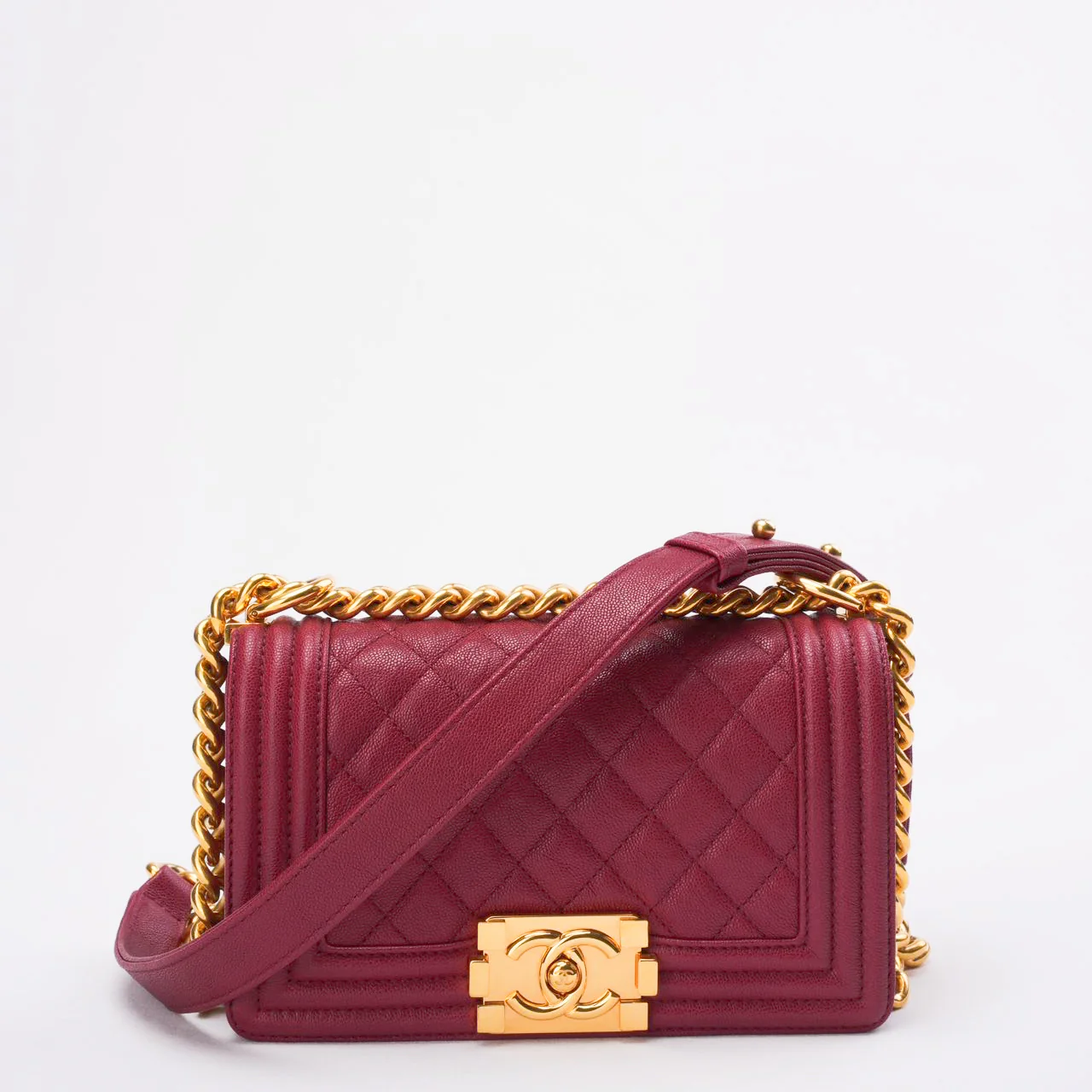 Chanel Burgundy Small Le boy Caviar 2018-2019