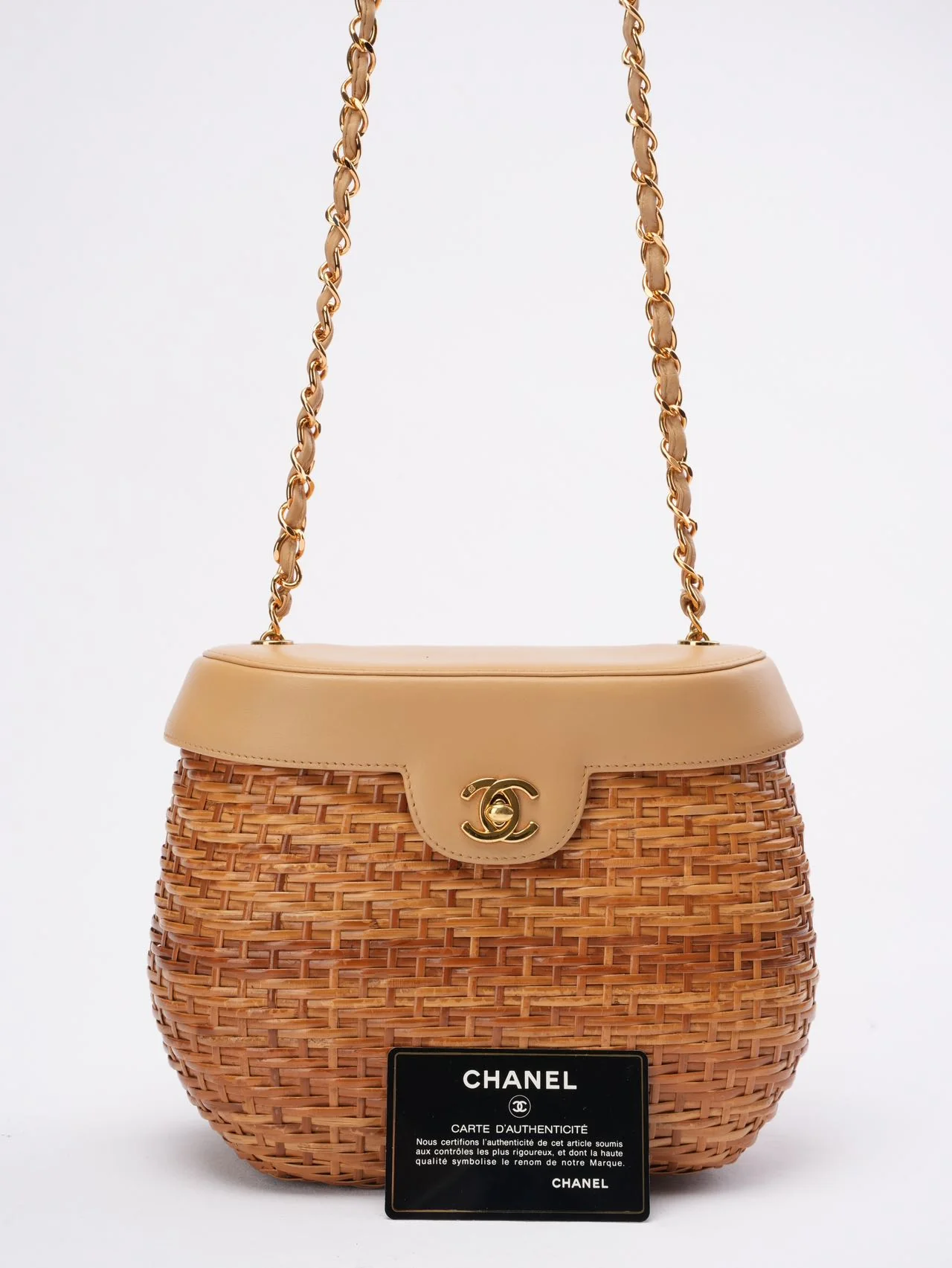 Chanel Vintage Wicker Basket Shoulder Bag 1990´s