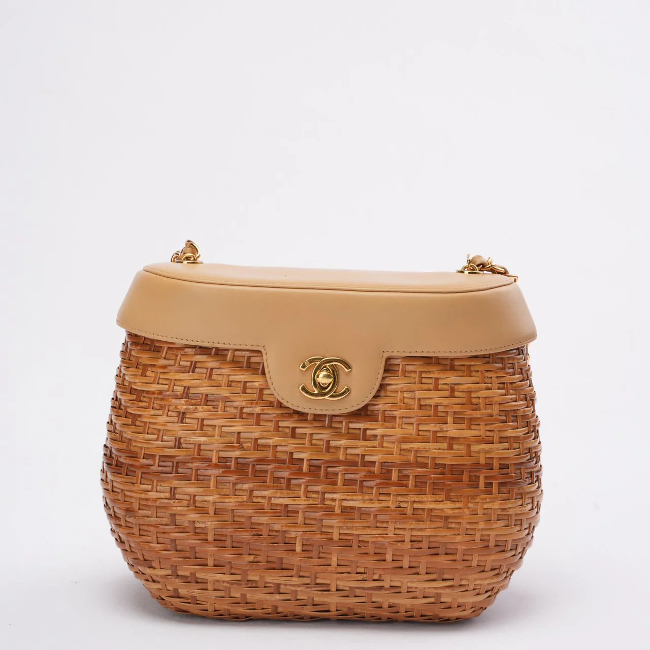 Chanel Vintage Wicker Basket Shoulder Bag 1990´s