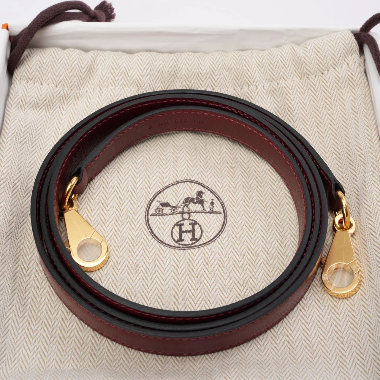 Hermes Kelly Burgundy Shoulder Strap