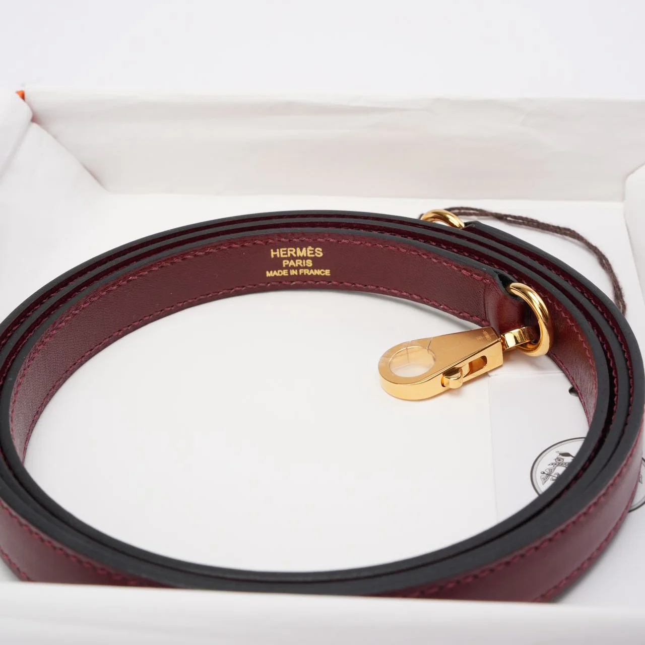 Hermes Kelly Burgundy Shoulder Strap