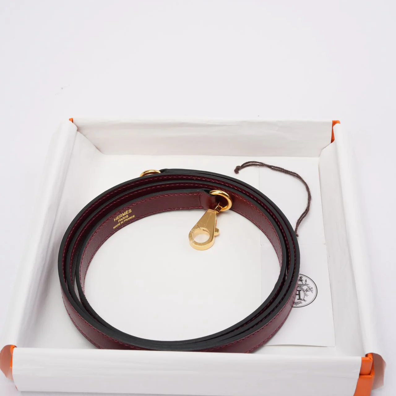 Hermes Kelly Burgundy Shoulder Strap