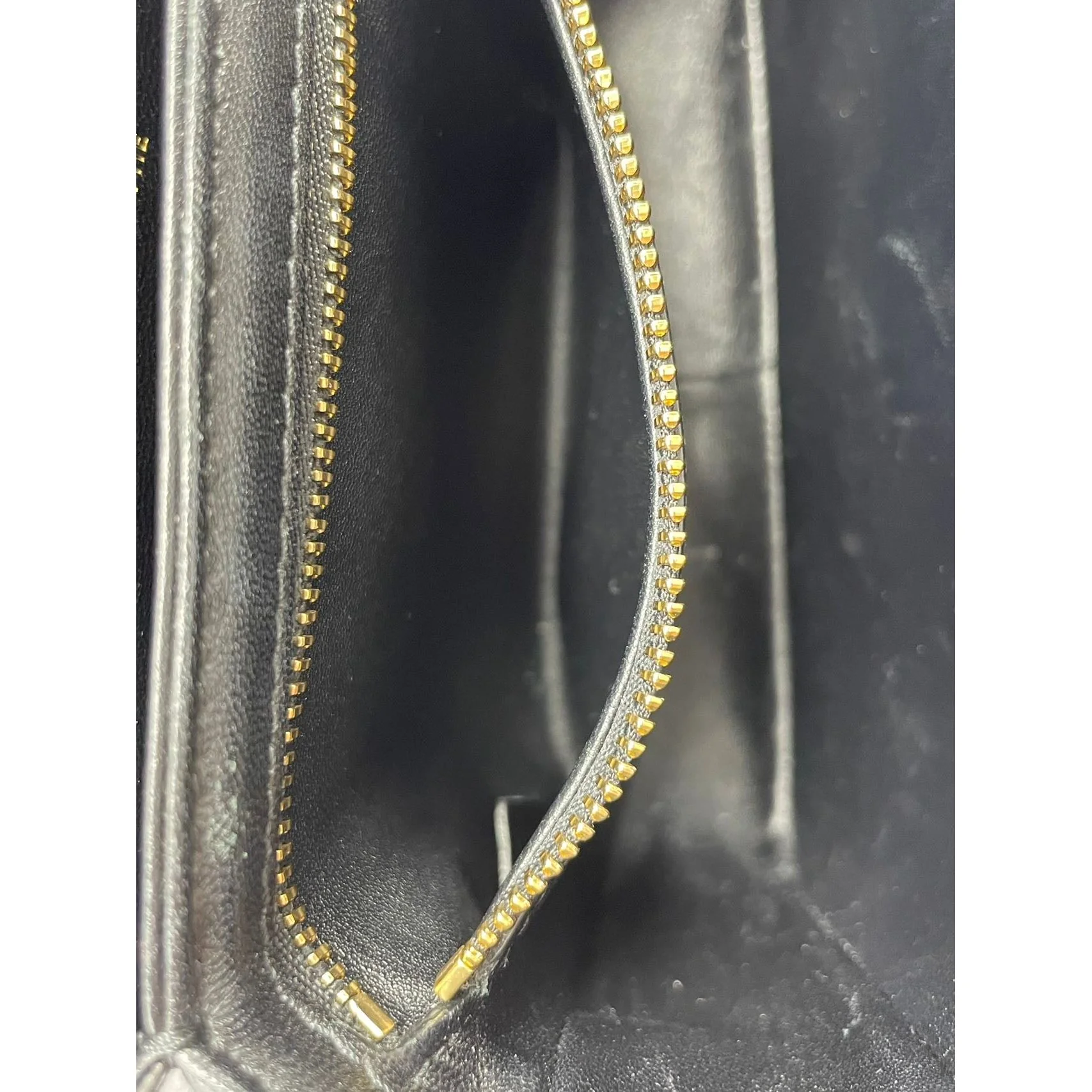 used-Celine Black Teen Triomphe Bag in Shiny Calfskin Leather with Gold Hardware-MILOURA