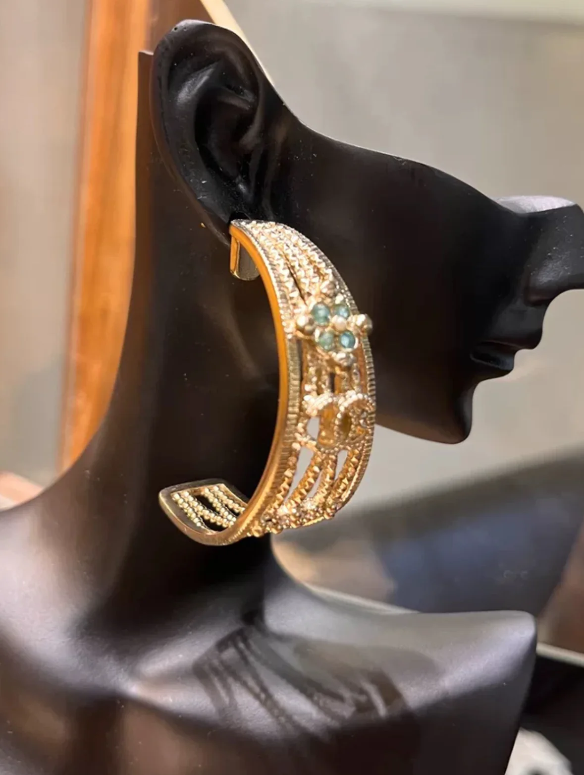 Chanel Crystal Coco Moon Earrings Rare Piece