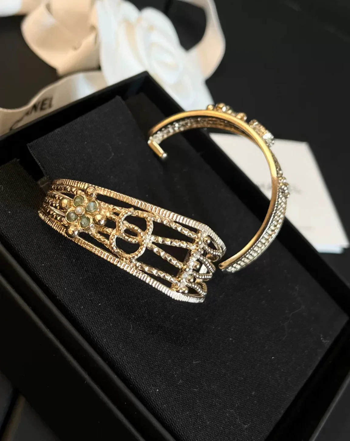 Chanel Crystal Coco Moon Earrings Rare Piece