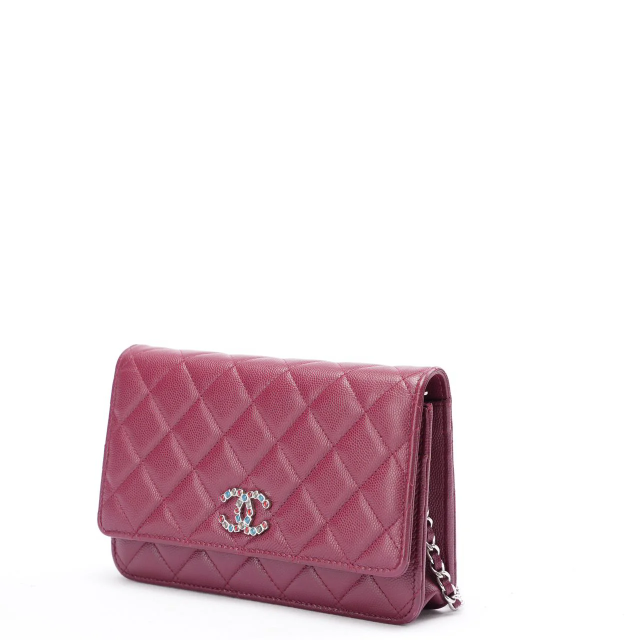 Chanel Burgundy Wallet on Chain (WOC) Multicolor CC