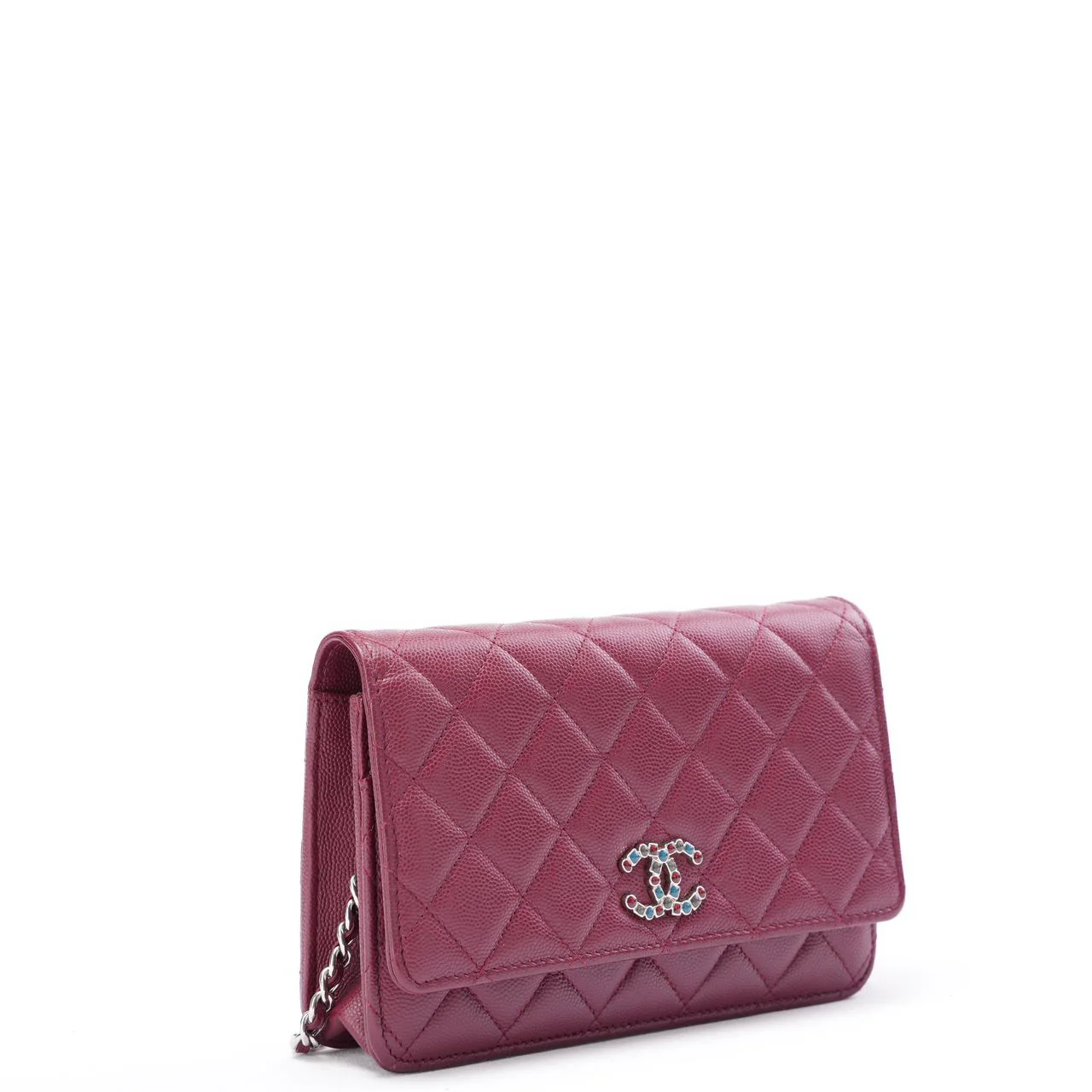 Chanel Burgundy Wallet on Chain (WOC) Multicolor CC