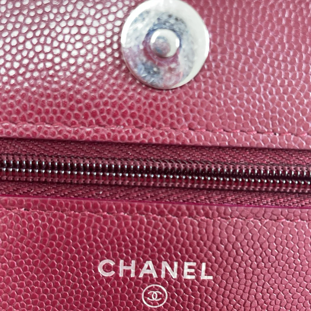 Chanel Burgundy Wallet on Chain (WOC) Multicolor CC