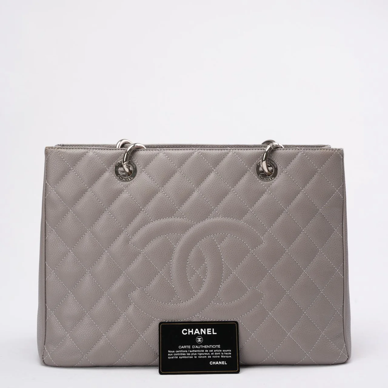 Chanel Grand Shopping Tote (GST) in Gray Caviar Leather 2012-2013