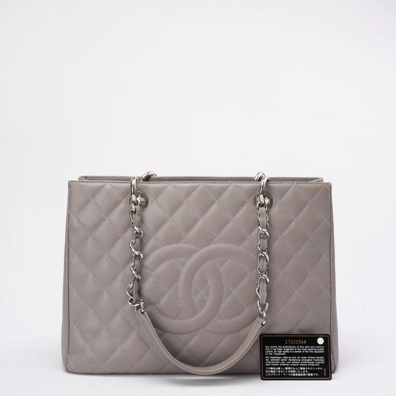 Chanel Grand Shopping Tote (GST) in Gray Caviar Leather 2012-2013