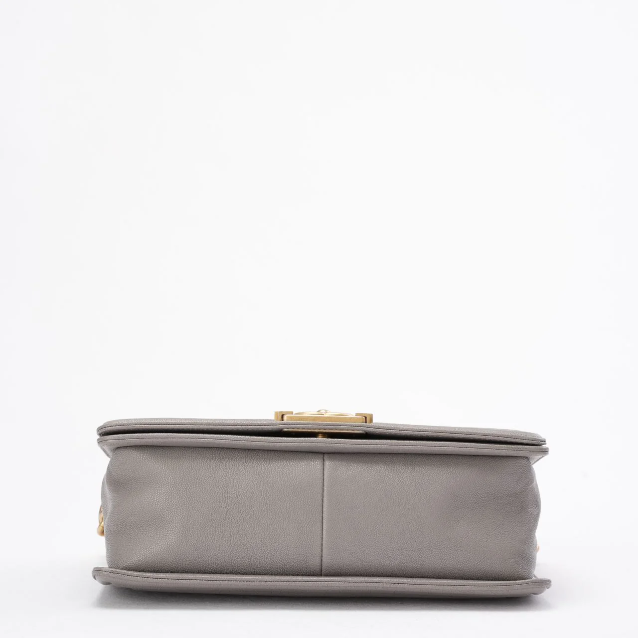 Chanel Boy Medium Grey Flap Bag Quilted Caviar 2019