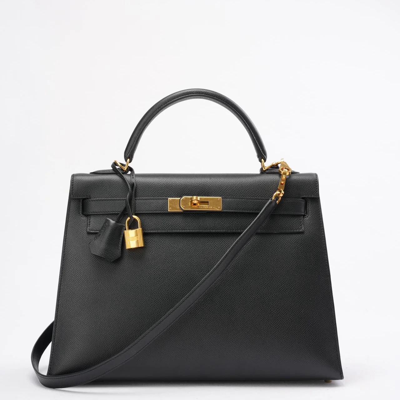 Hermes Black Kelly Sellier 32 Epsom Leather 2010