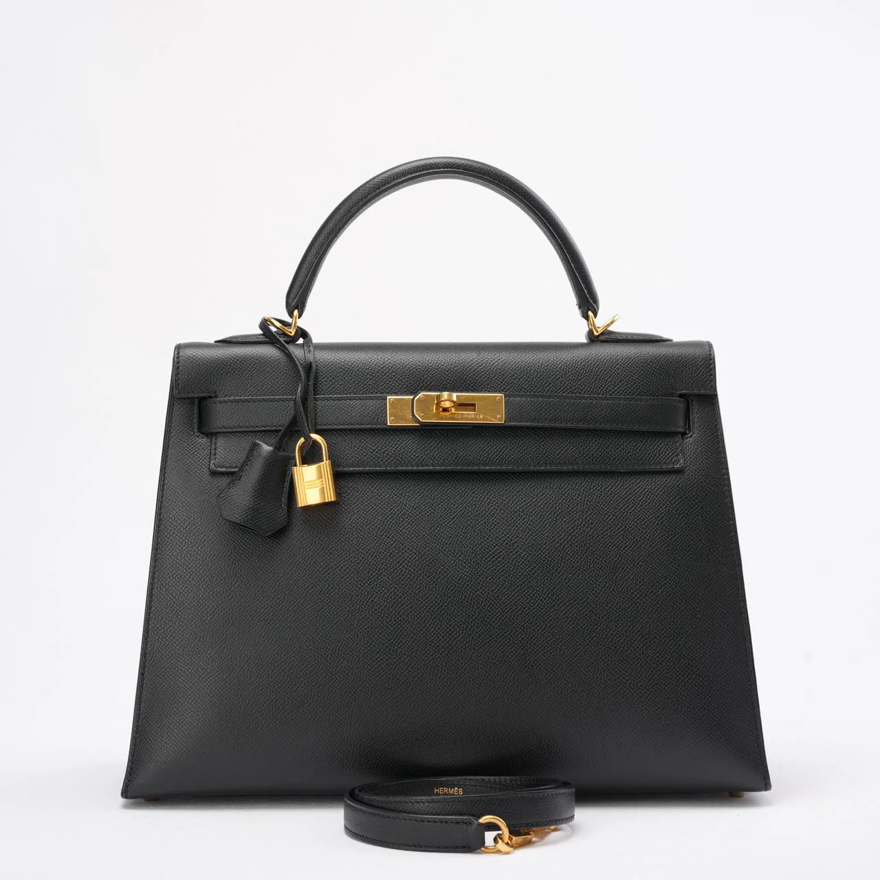 Hermes Black Kelly Sellier 32 Epsom Leather 2010
