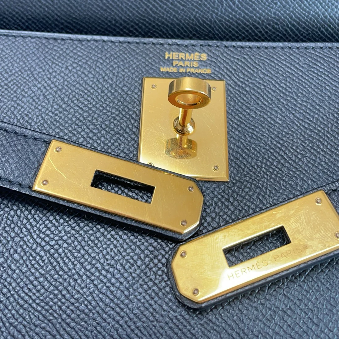 Hermes Black Kelly Sellier 32 Epsom Leather 2010