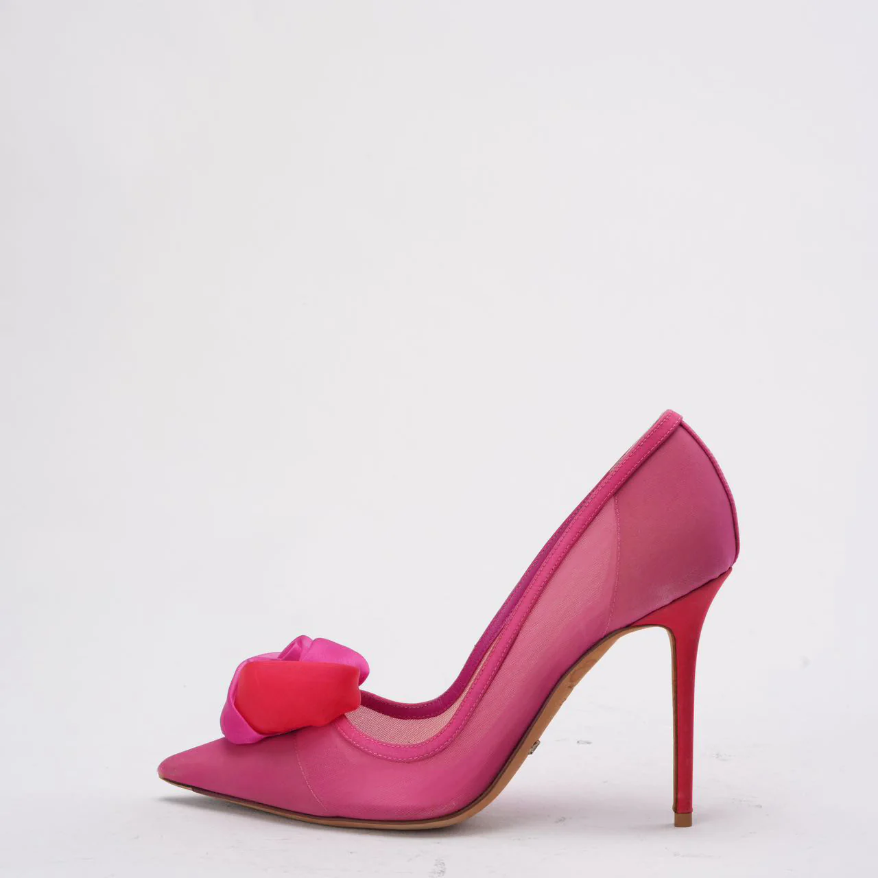 Christian Dior Pink Satin Pointed-Toe Pumps 38D