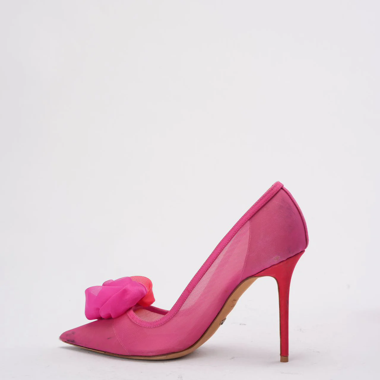 Christian Dior Pink Satin Pointed-Toe Pumps 38D