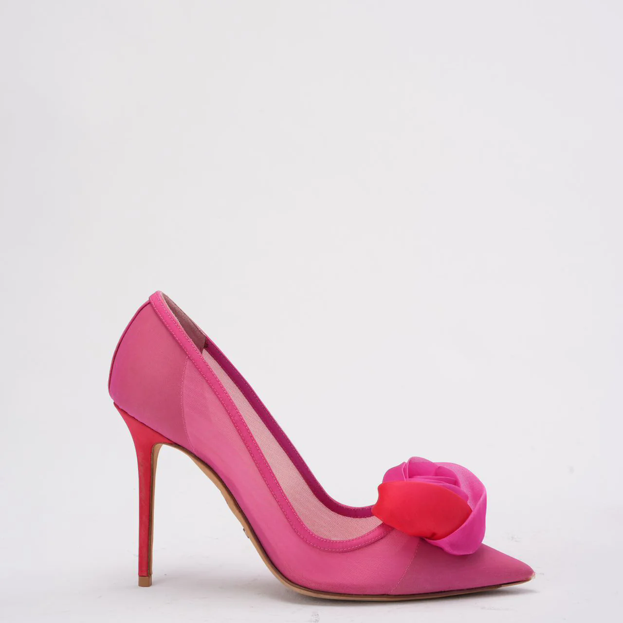 Christian Dior Pink Satin Pointed-Toe Pumps 38D