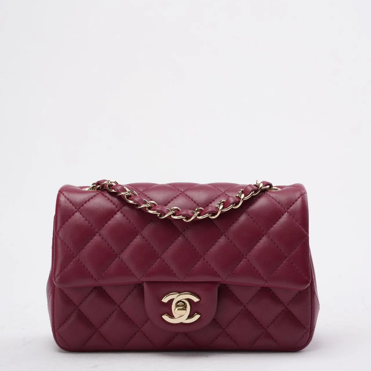 Chanel Burgundy Red Mini Classic Flap Bag 2021