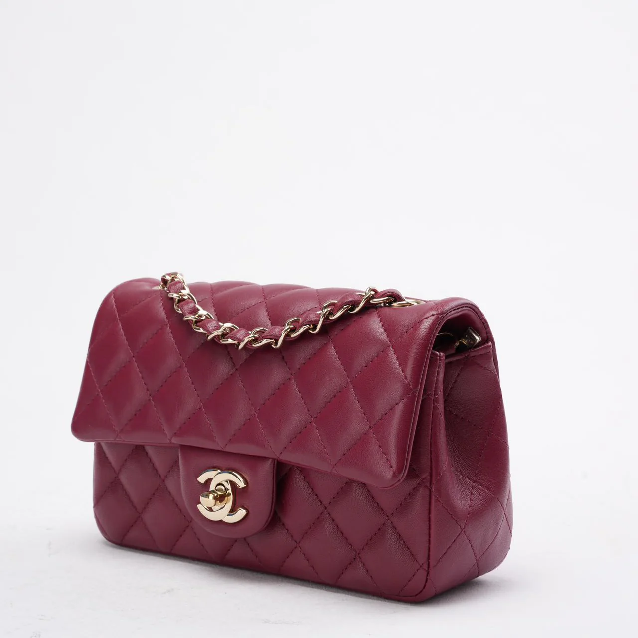 Chanel Burgundy Red Mini Classic Flap Bag 2021