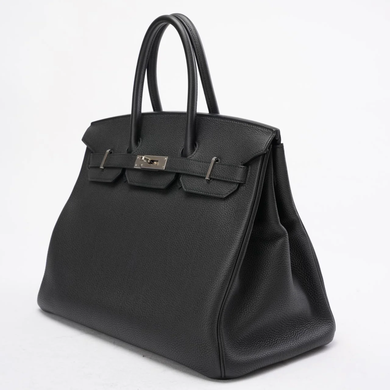 Hermès Black Birkin 35 Retourne Togo Leather Bag with Palladium Hardware 2015