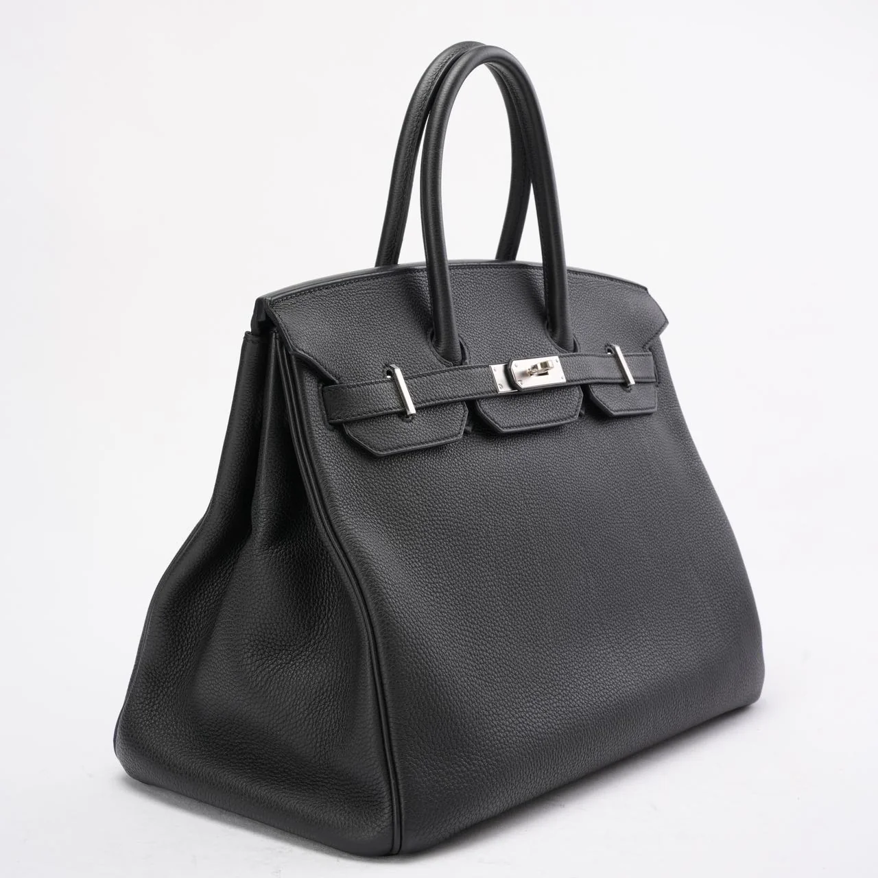 Hermès Black Birkin 35 Retourne Togo Leather Bag with Palladium Hardware 2015