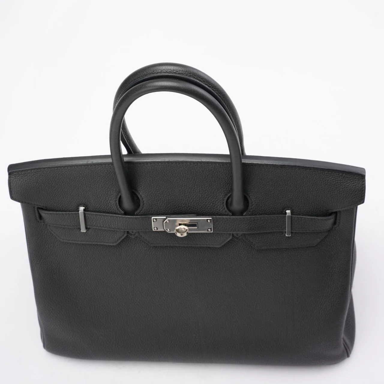 Hermès Black Birkin 35 Retourne Togo Leather Bag with Palladium Hardware 2015