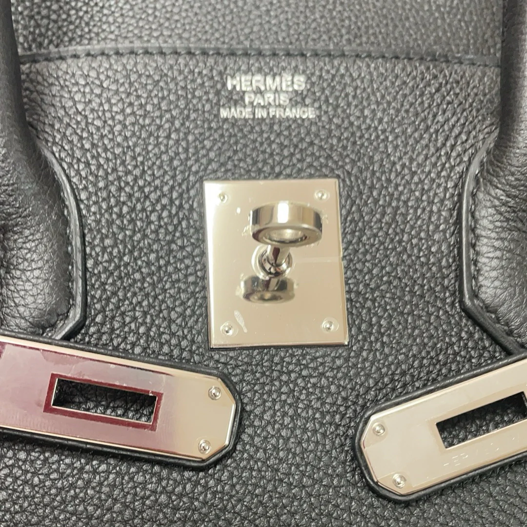 Hermès Black Birkin 35 Retourne Togo Leather Bag with Palladium Hardware 2015