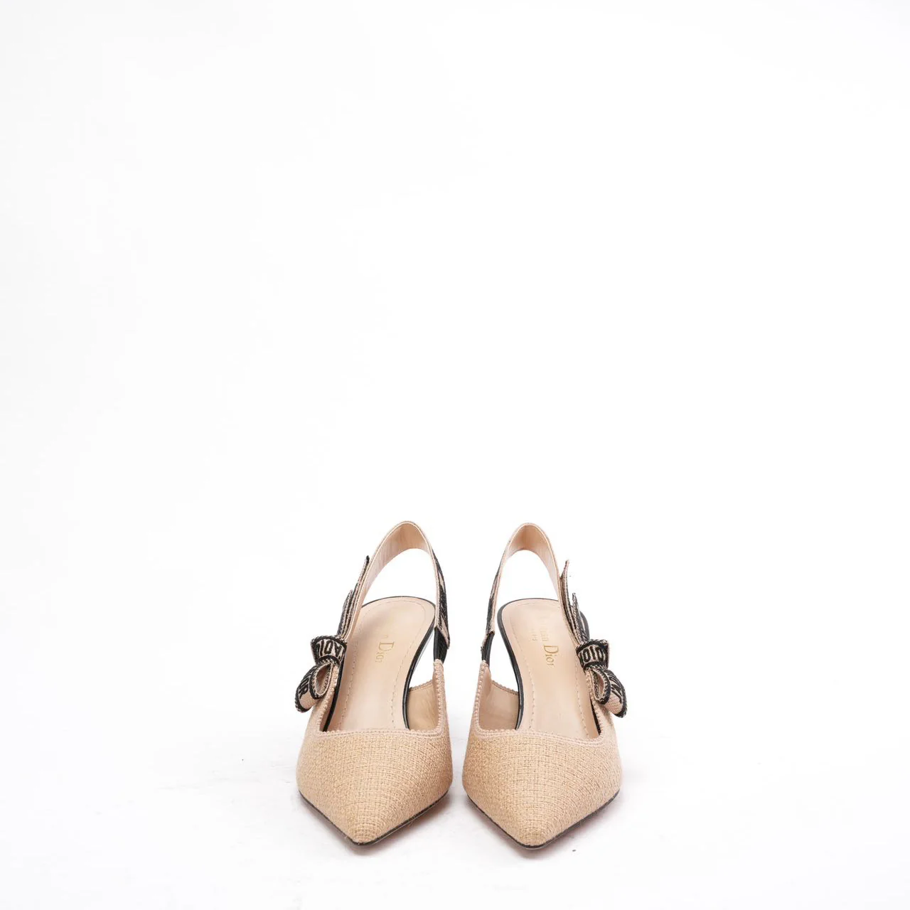 Dior J'Adior Slingback Pumps in Beige Two-Tone Fabric 39D