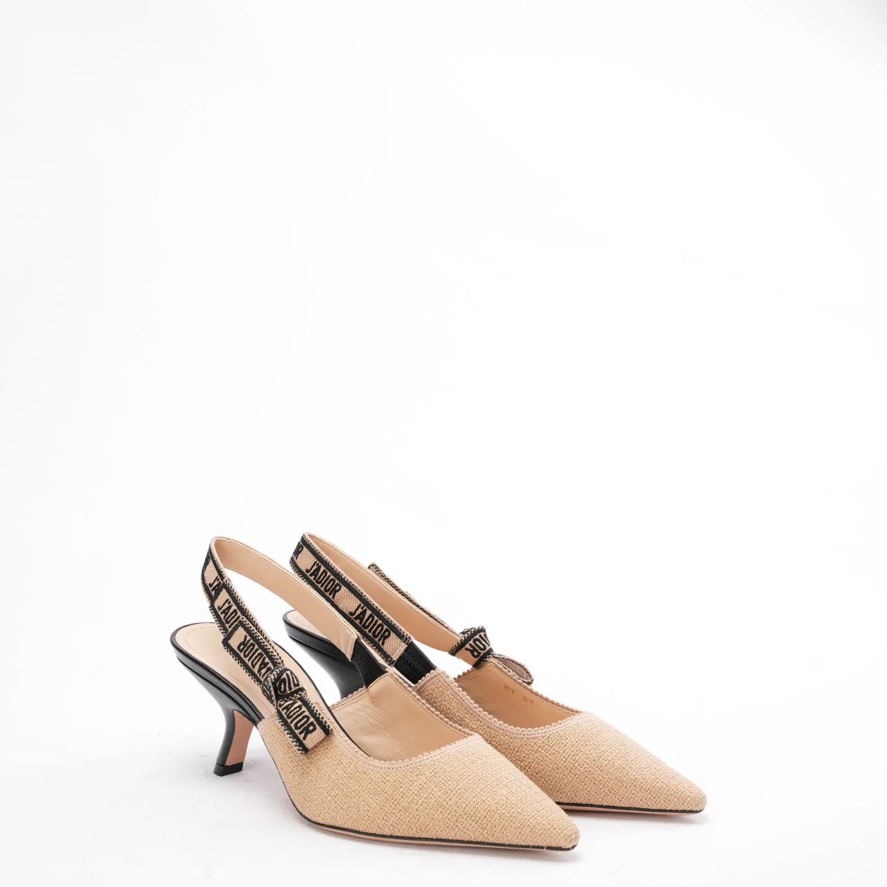 Dior J'Adior Slingback Pumps in Beige Two-Tone Fabric 39D