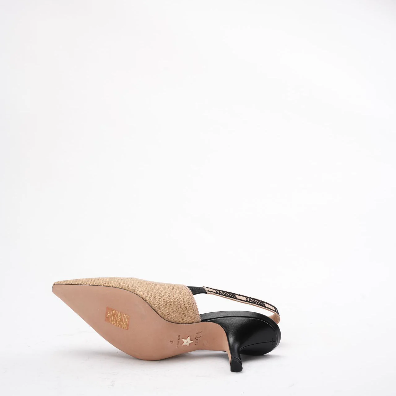 Dior J'Adior Slingback Pumps in Beige Two-Tone Fabric 39D