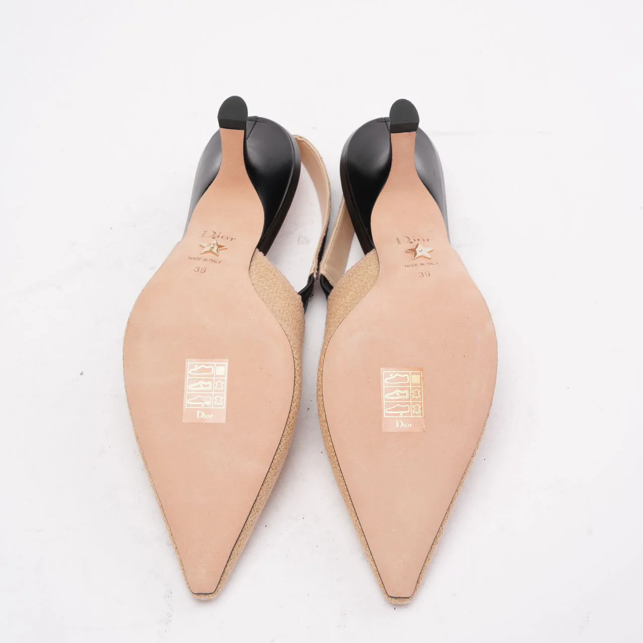 Dior J'Adior Slingback Pumps in Beige Two-Tone Fabric 39D