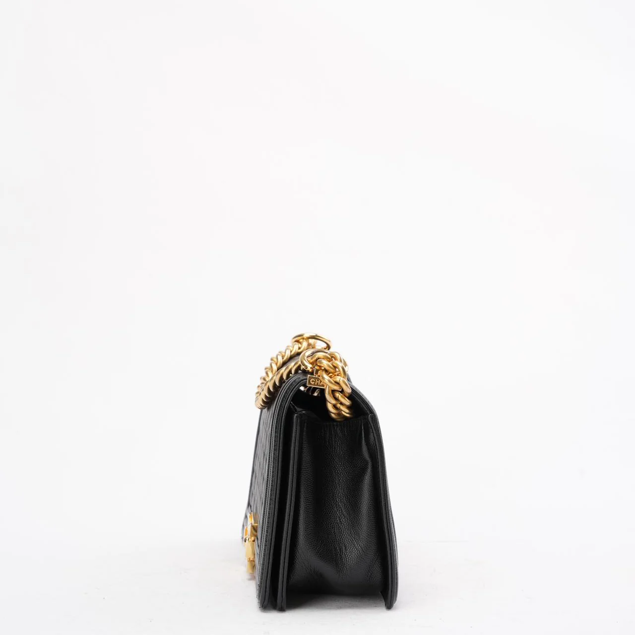 Chanel Boy Medium Black Flap Bag Quilted Caviar 2019