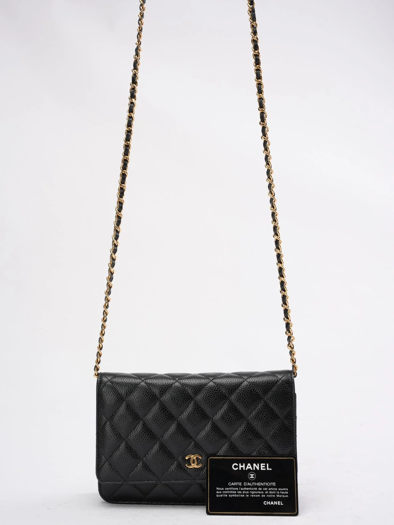 Chanel Black Timeless Wallet on Chain (WOC) Caviar 2020