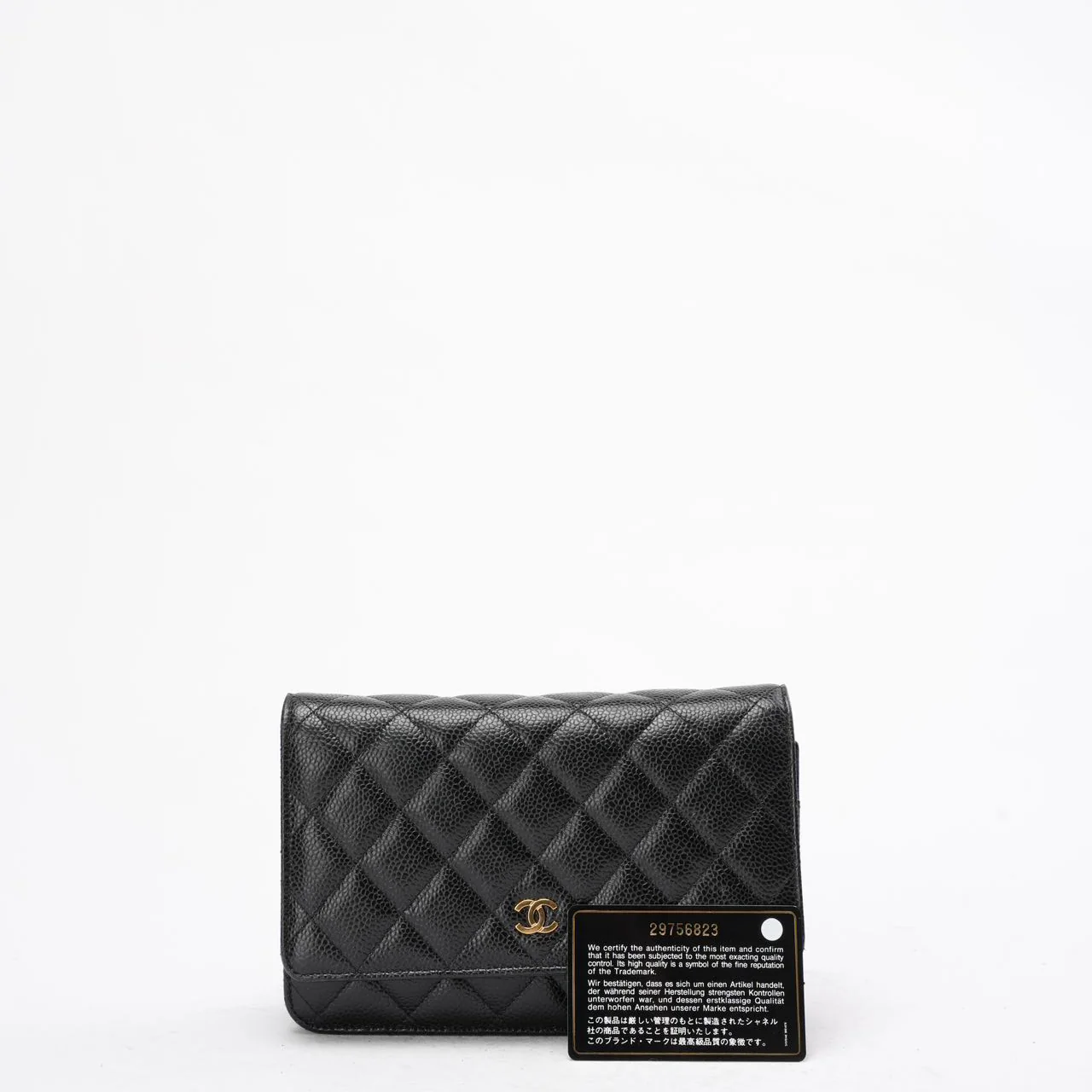 Chanel Black Timeless Wallet on Chain (WOC) Caviar 2020