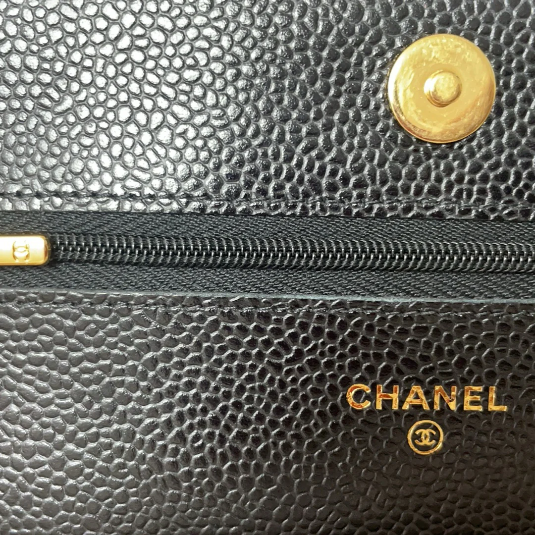 Chanel Black Timeless Wallet on Chain (WOC) Caviar 2020
