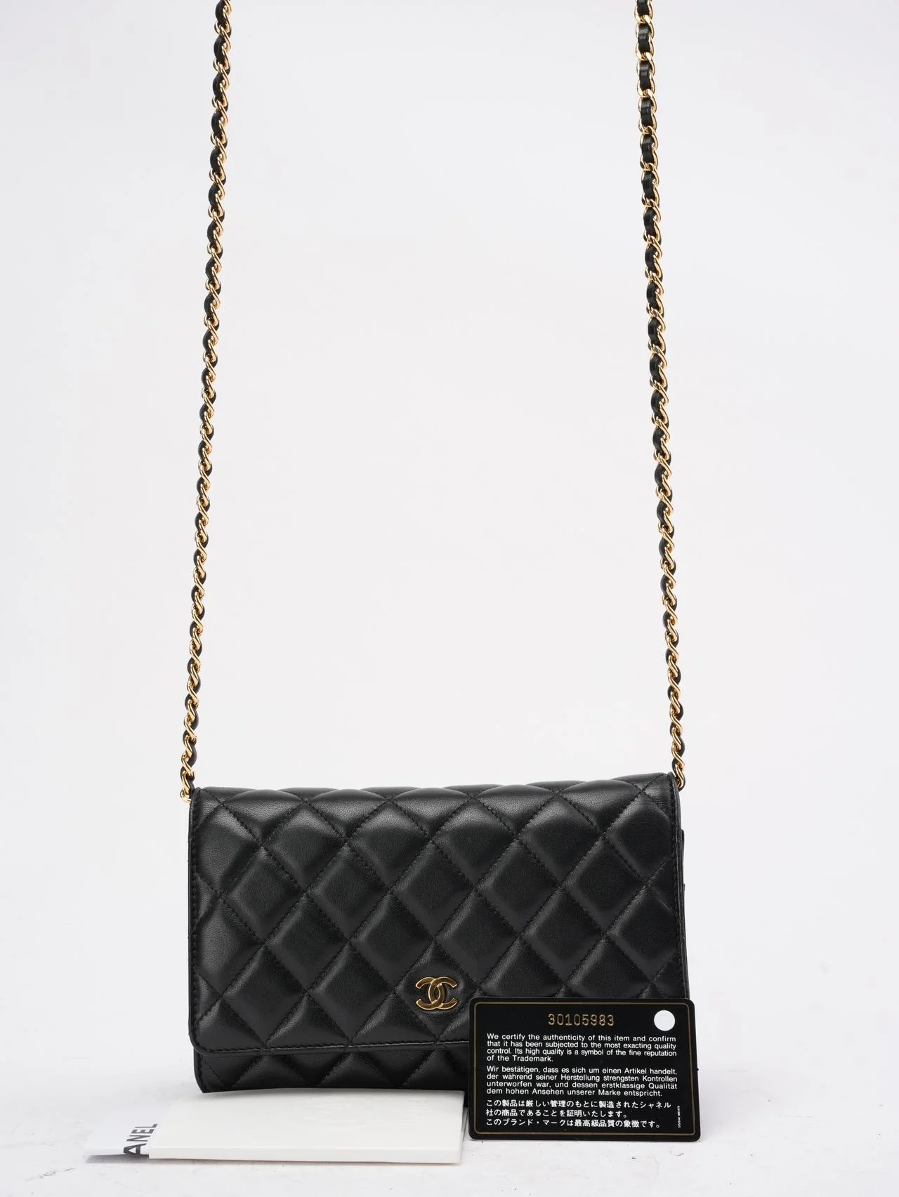 Chanel Black Classic Wallet on Chain (WOC) Lambskin 2020