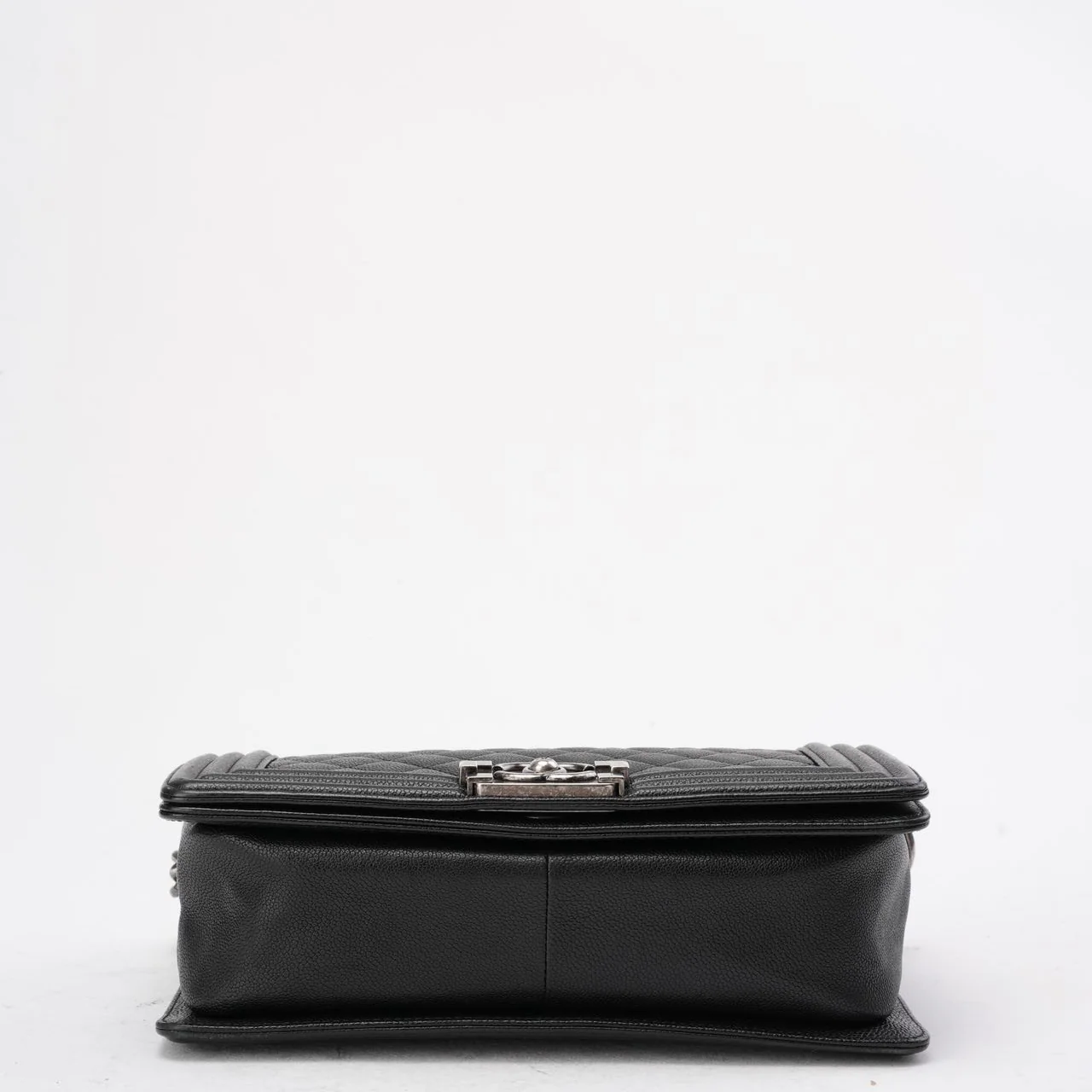 Chanel Boy Medium Black Flap Bag Quilted Caviar 2017