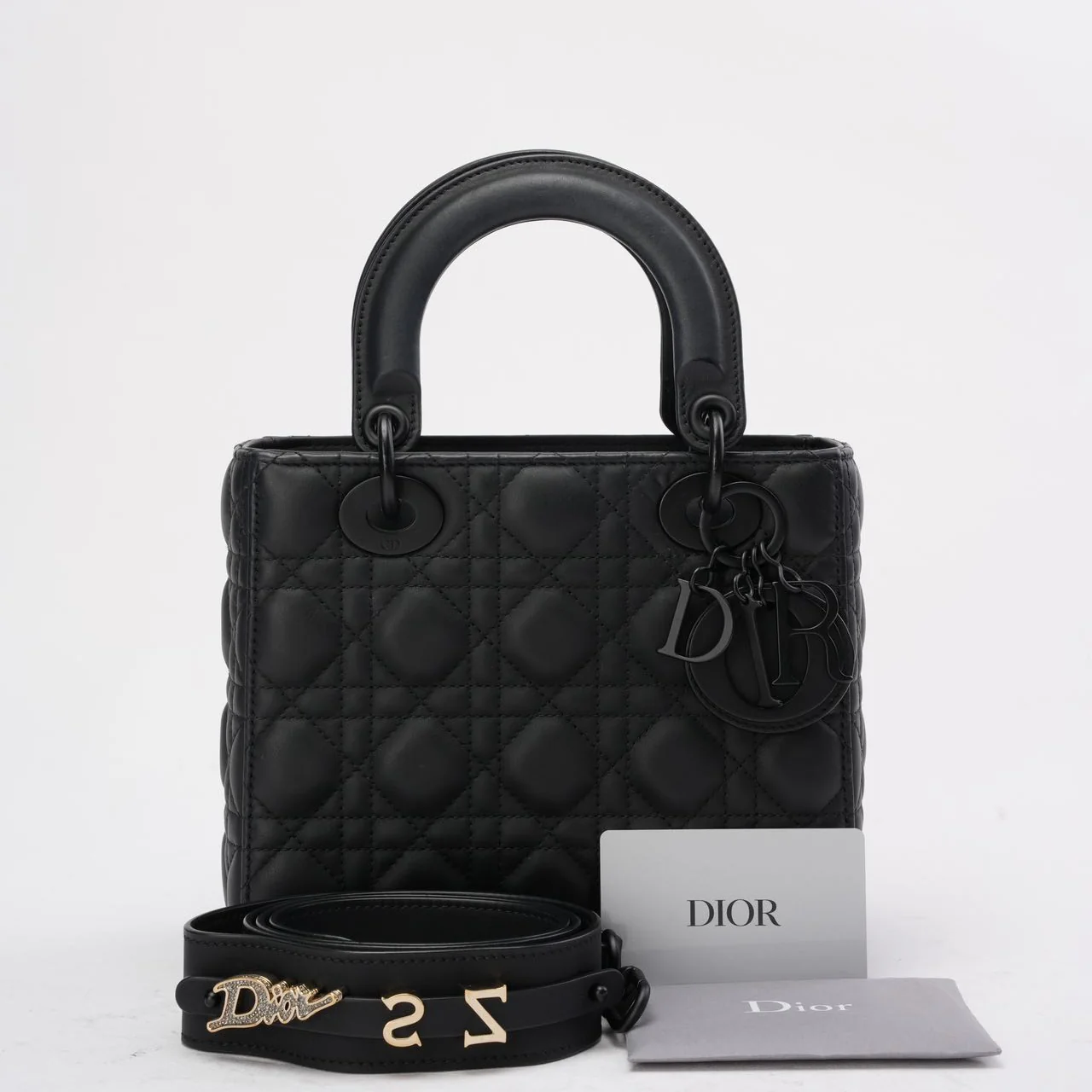 Christian Dior Matte Black Small Lady Dior Bag 2023