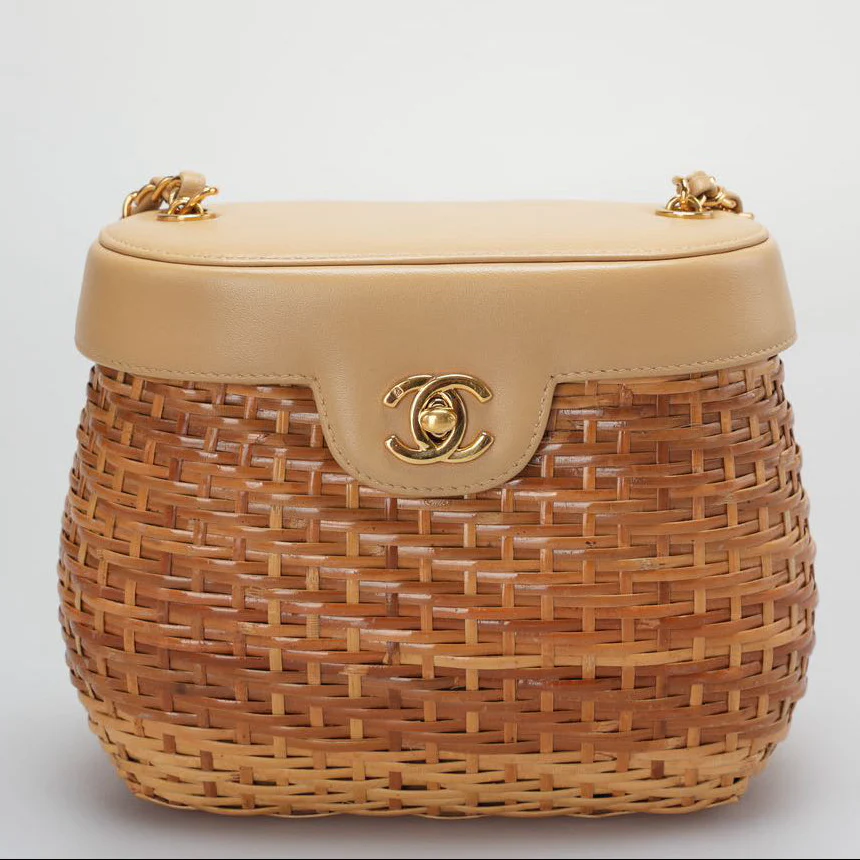 Chanel Vintage Wicker Basket Shoulder Bag – Limited Edition