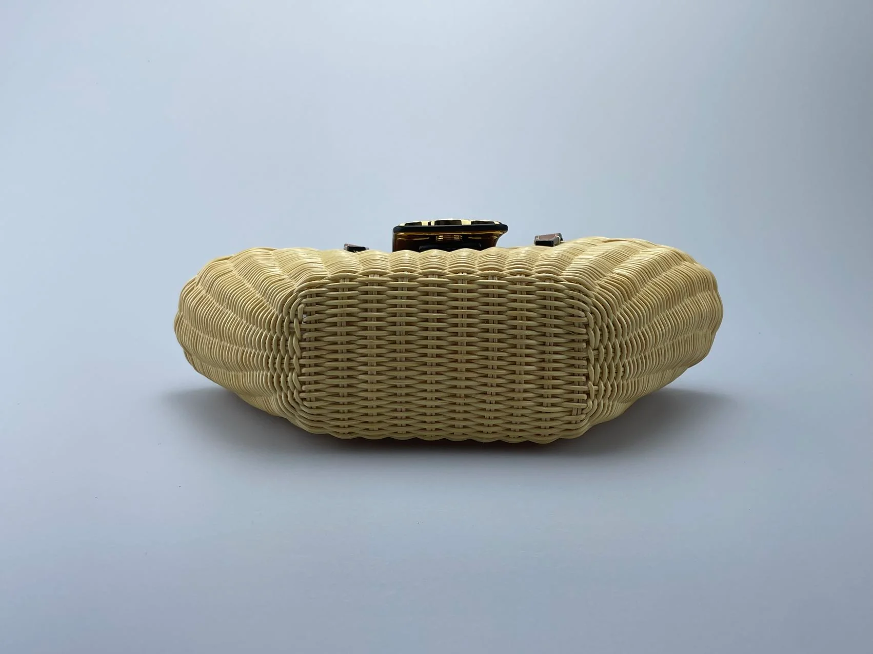 Celine Teen Couffin Basket Bag in Wicker and Natural Calfskin Bottom 